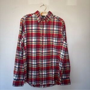 Woolrich Trout Run Plaid Shirt Button Down 100% Cotton Multi PERFECT Like New